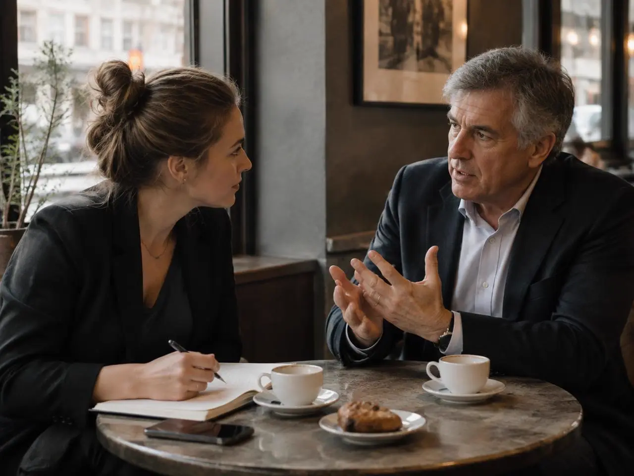 Business founder having an honest conversation with a trusted advisor